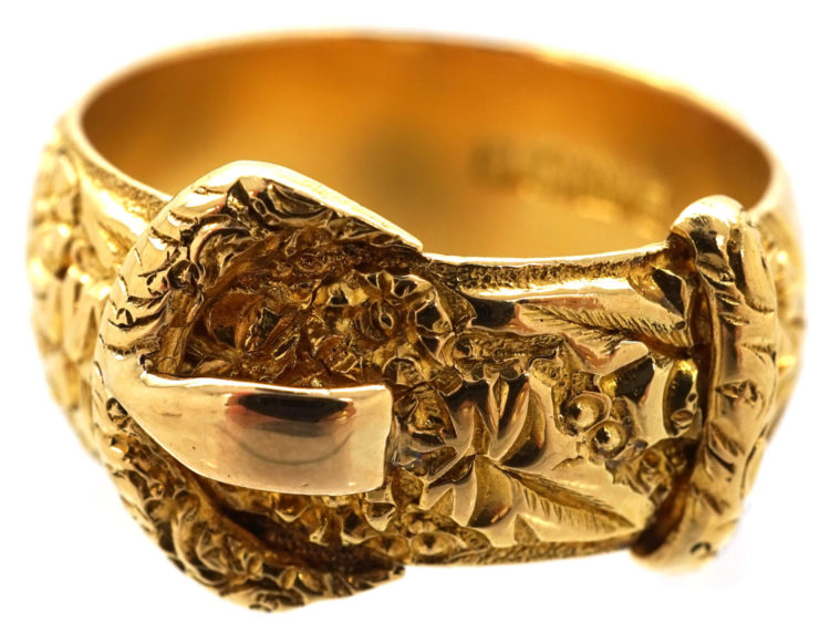 Edwardian 18ct Gold Buckle Ring