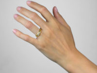 Edwardian 18ct Gold Five Stone Diamond Ring with Scalloped Edge