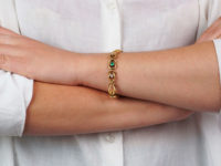 18ct Gold Emerald & Diamond Bracelet