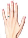 Art Deco 18ct Gold & Platinum, Emerald & Diamond Square Ring