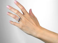 Art Deco 18ct White Gold & Platinum, Ruby & Diamond Cluster Ring