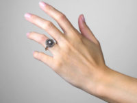 Edwardian 18ct Gold, Platinum, Rose Diamond & Natural Pearl Cluster Ring