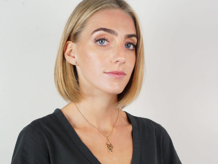 Art Nouveau 9ct Gold & Peridot Pendant by Barnett Henry Joseph