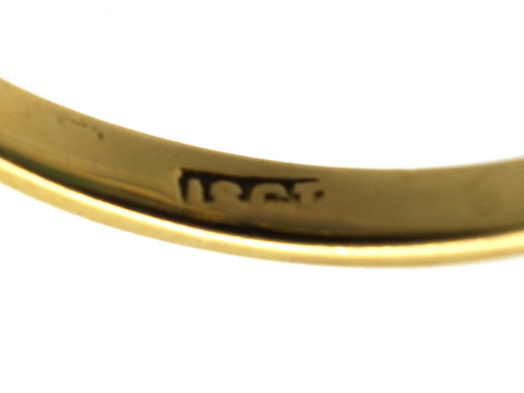 Large 18ct Gold, Emerald & Diamond Rectangular Ring