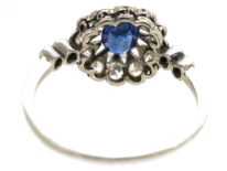 Edwardian Platinum, Sapphire & Diamond Cluster Ring