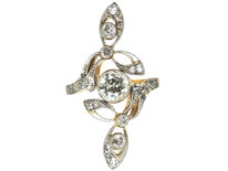 Art Nouveau 18ct Gold, Platinum & Diamond Ring
