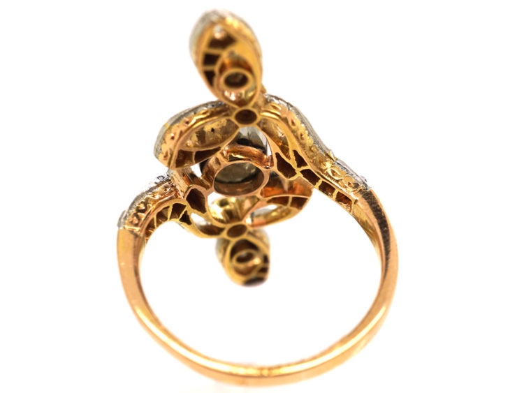 Art Nouveau 18ct Gold, Platinum & Diamond Ring