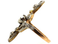 Art Nouveau 18ct Gold, Platinum & Diamond Ring