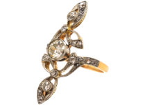 Art Nouveau 18ct Gold, Platinum & Diamond Ring
