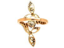 Art Nouveau 18ct Gold, Platinum & Diamond Ring