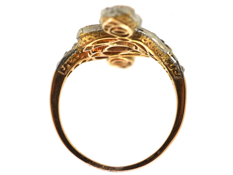 Art Nouveau 18ct Gold, Platinum & Diamond Ring
