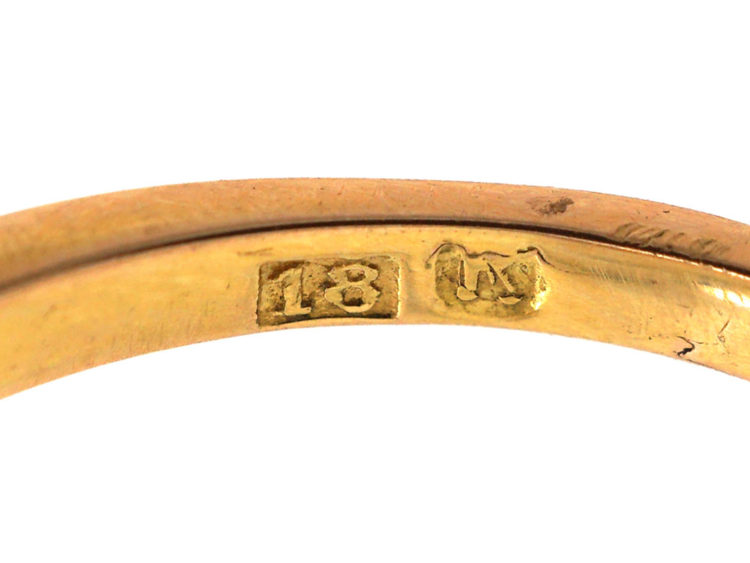 Art Nouveau 18ct Gold, Platinum & Diamond Ring