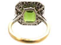 Art Deco 18ct Gold, Platinum & Peridot & Diamond Ring