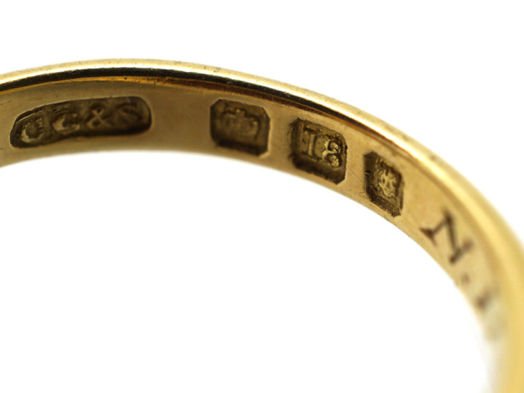 18ct Gold & Carnelian Signet Ring with Stag Intaglio
