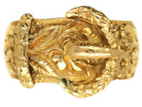Edwardian 18ct Gold Buckle Ring