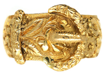 Edwardian 18ct Gold Buckle Ring