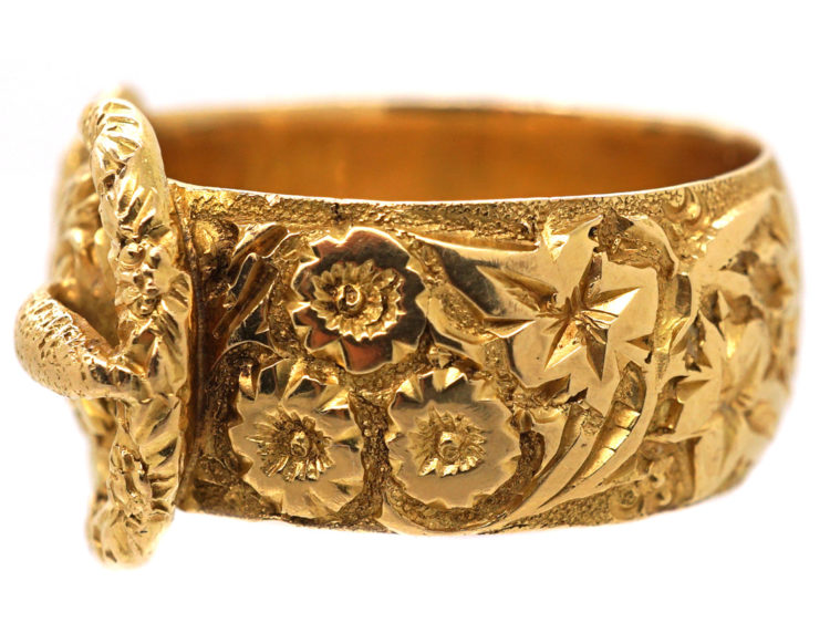 Edwardian 18ct Gold Buckle Ring