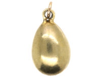 Edwardian Silver Gilt Egg Pendant set with Pearls & a Garnet