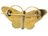 Norwegian Silver Gilt & Red Enamel Butterfly Brooch by Aksel Holmsen