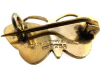 Norwegian Silver Gilt & Pink Enamel Small Butterfly Brooch by Aksel Holmsen