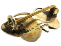 Norwegian Silver Gilt & Blue & Black Enamel Butterfly Brooch by Aksel Holmsen