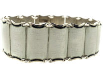 Norwegian Silver & White & Black Enamel Bracelet by Einar Modahl