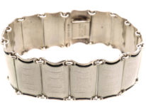 Norwegian Silver & White & Black Enamel Bracelet by Einar Modahl