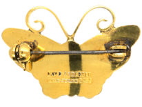 Norwegian Silver Gilt & Enamel Butterfly Brooch by David Andersen