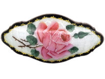 Norwegian Silver Gilt & Enamel Brooch of a Rose