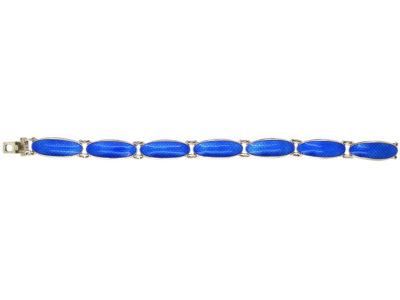 Silver & Blue Enamel Bracelet by David Andersen