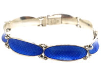 Silver & Blue Enamel Bracelet by David Andersen