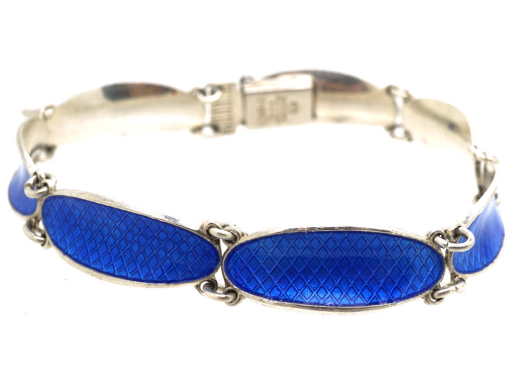 Silver & Blue Enamel Bracelet by David Andersen