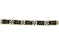 Norwegian Silver Gilt & White & Black Enamel Bracelet