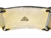 Norwegian Silver, Black & White Enamel Bracelet by Bernard Meldahl