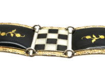 Norwegian Silver, Black & White Enamel Bracelet by Bernard Meldahl