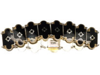 Norwegian Silver Gilt & Black Enamel Bracelet by Bernard Meldahl
