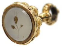 Regency 15ct Gold Cased Small Seal with Chalcedony Intaglio of a Thistle