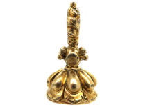 Regency 15ct Gold Cased Small Seal with Chalcedony Intaglio of a Thistle