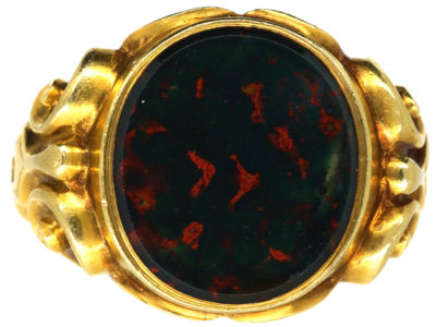 Victorian 18ct Gold & Bloodstone Signet Ring