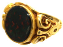 Victorian 18ct Gold & Bloodstone Signet Ring