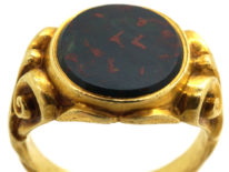 Victorian 18ct Gold & Bloodstone Signet Ring