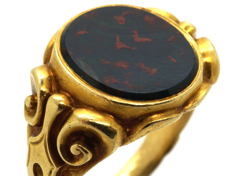 Victorian 18ct Gold & Bloodstone Signet Ring