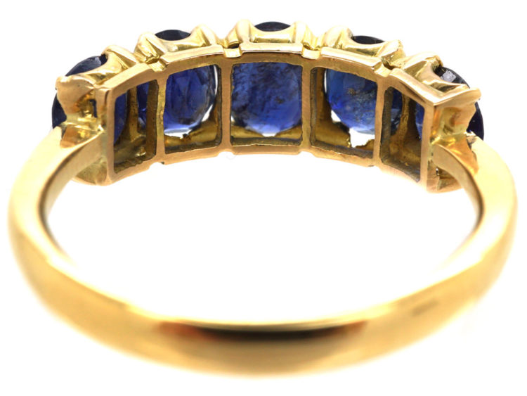 18ct Gold Five Stone Sapphire Ring