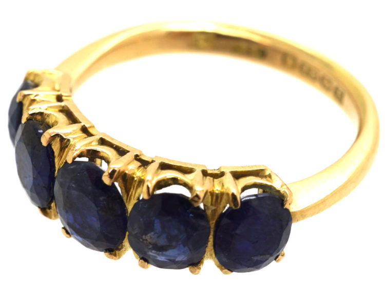 18ct Gold Five Stone Sapphire Ring