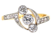 Edwardian 18ct Gold, Platinum & Diamond Ring