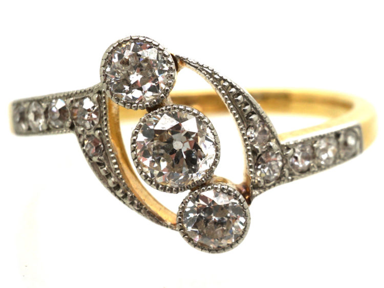Edwardian 18ct Gold, Platinum & Diamond Ring
