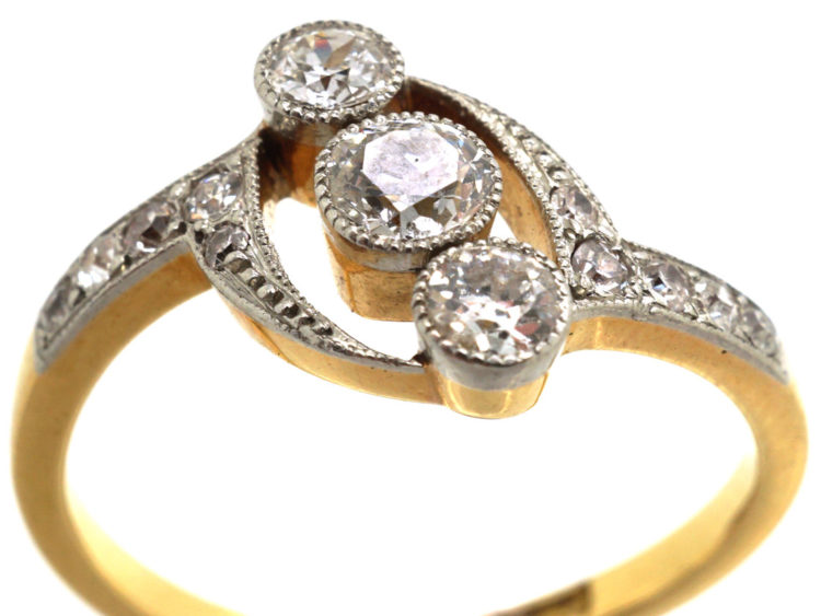 Edwardian 18ct Gold, Platinum & Diamond Ring