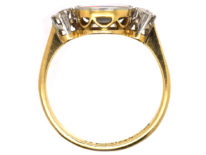Art Deco 18ct Gold & Platinum, Black Opal & Diamond Ring