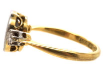 Art Deco 18ct Gold & Platinum, Black Opal & Diamond Ring