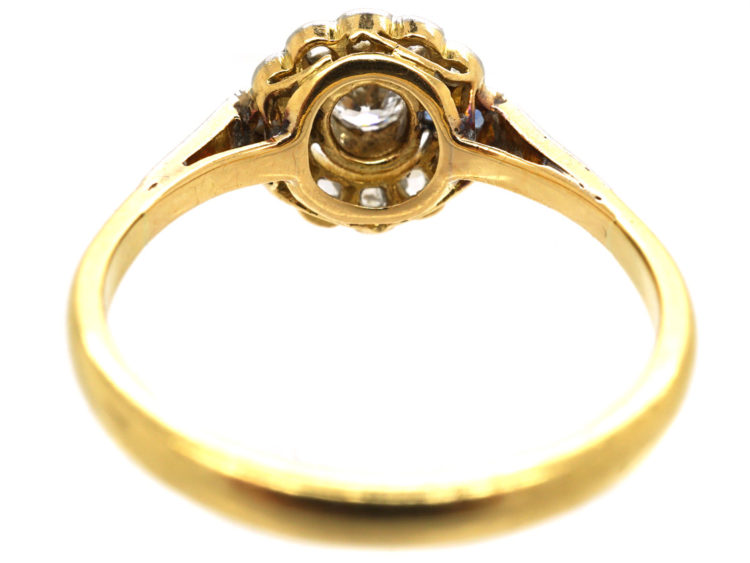Art Deco 18ct Gold & Platinum, Sapphire & Diamond Ring